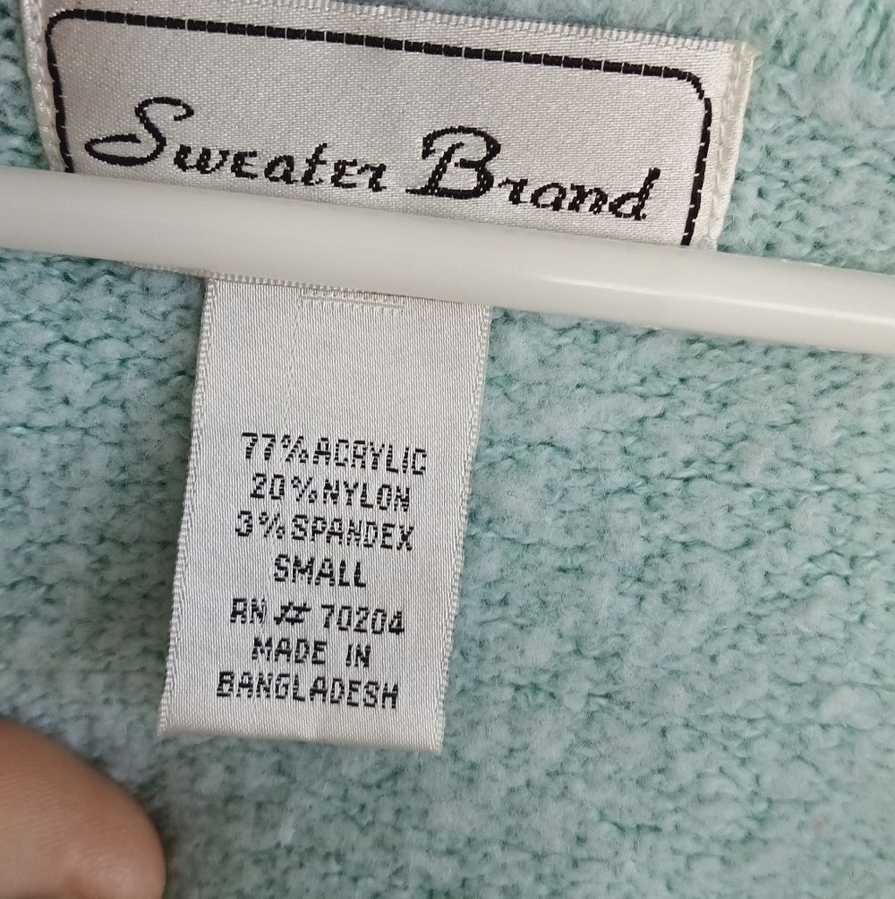 Cozy Aqua Blue Hooded Cardigan Fuzzy Teddy Hooded Soft Comfy Pastel Mint Green - Picture 9 of 12